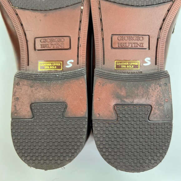 Giorgio Brutini Brown Leather Tassel Slip On Loafers Mens Size 10 D - Picture 12 of 13